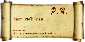 Paor Mária névjegykártya